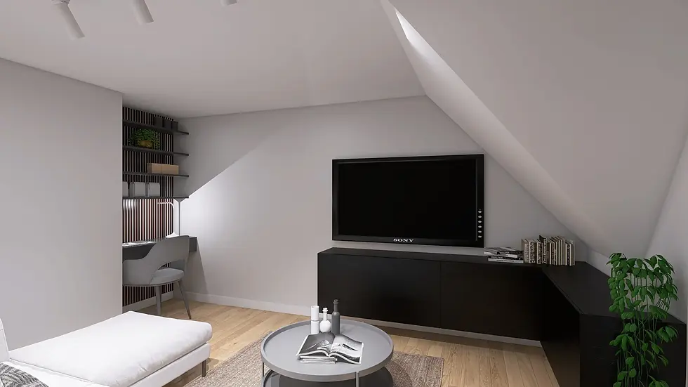 Wohnzimmer Ecke mit Fernseher