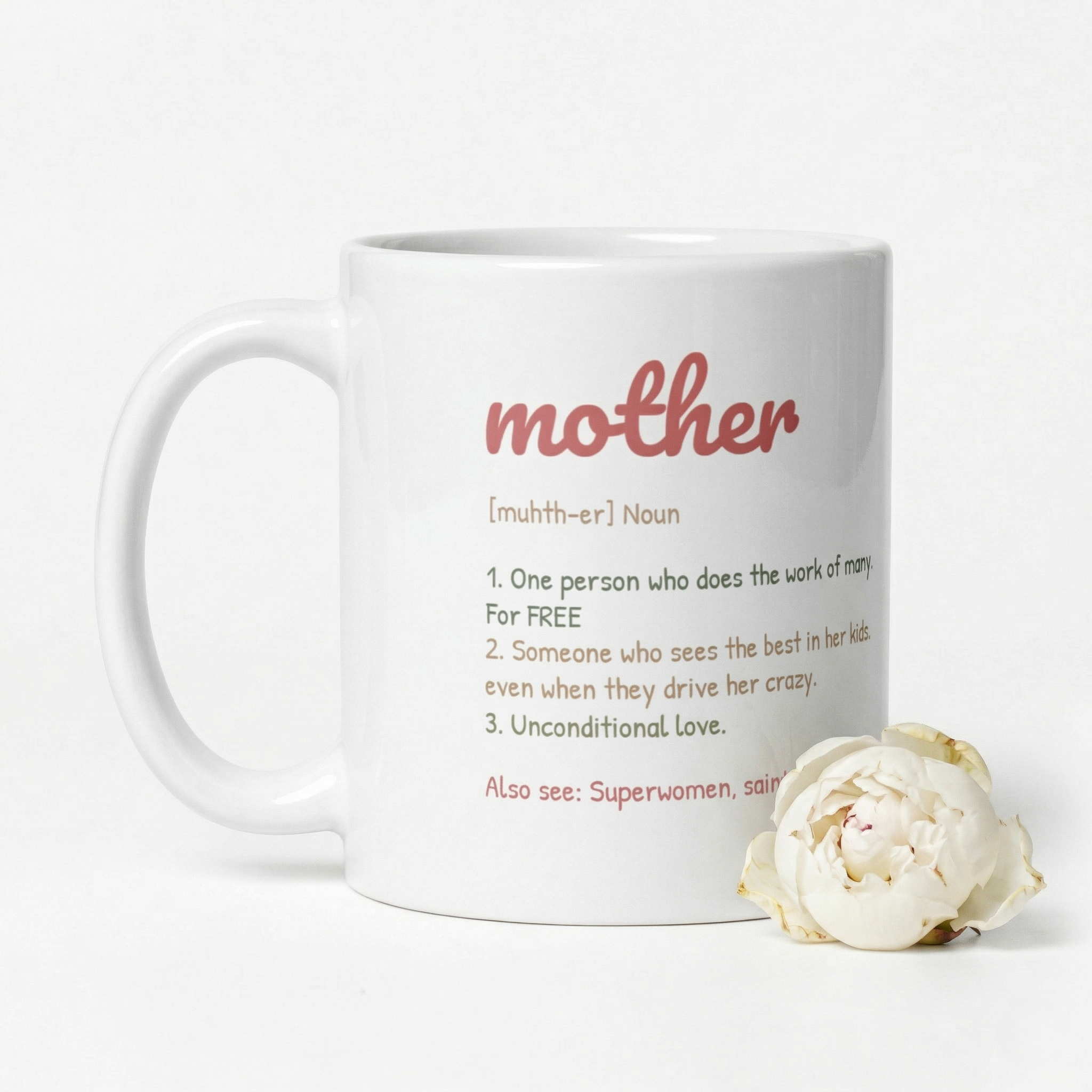 Mother Definition Mug | Wildflower Line Art Cup | Mother's Day Gift