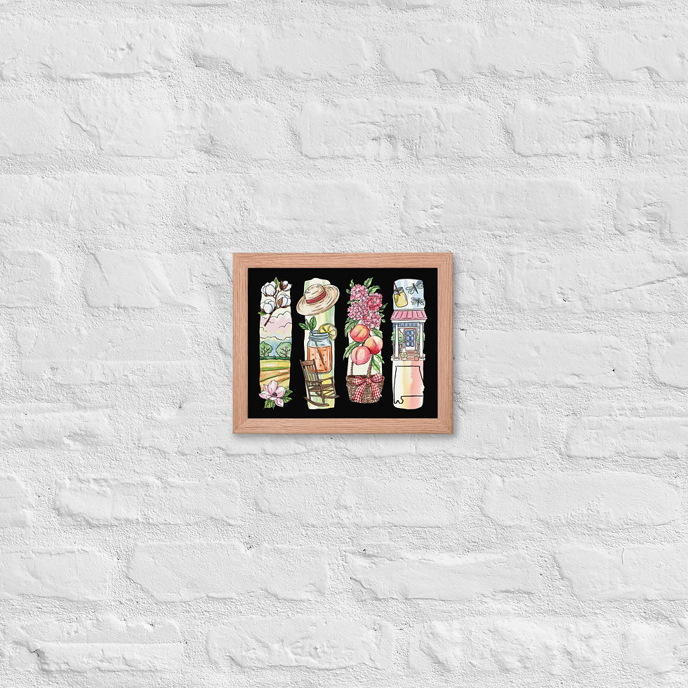 Alabama State Pride - Southern Farm Life Brushstroke Framed Poster