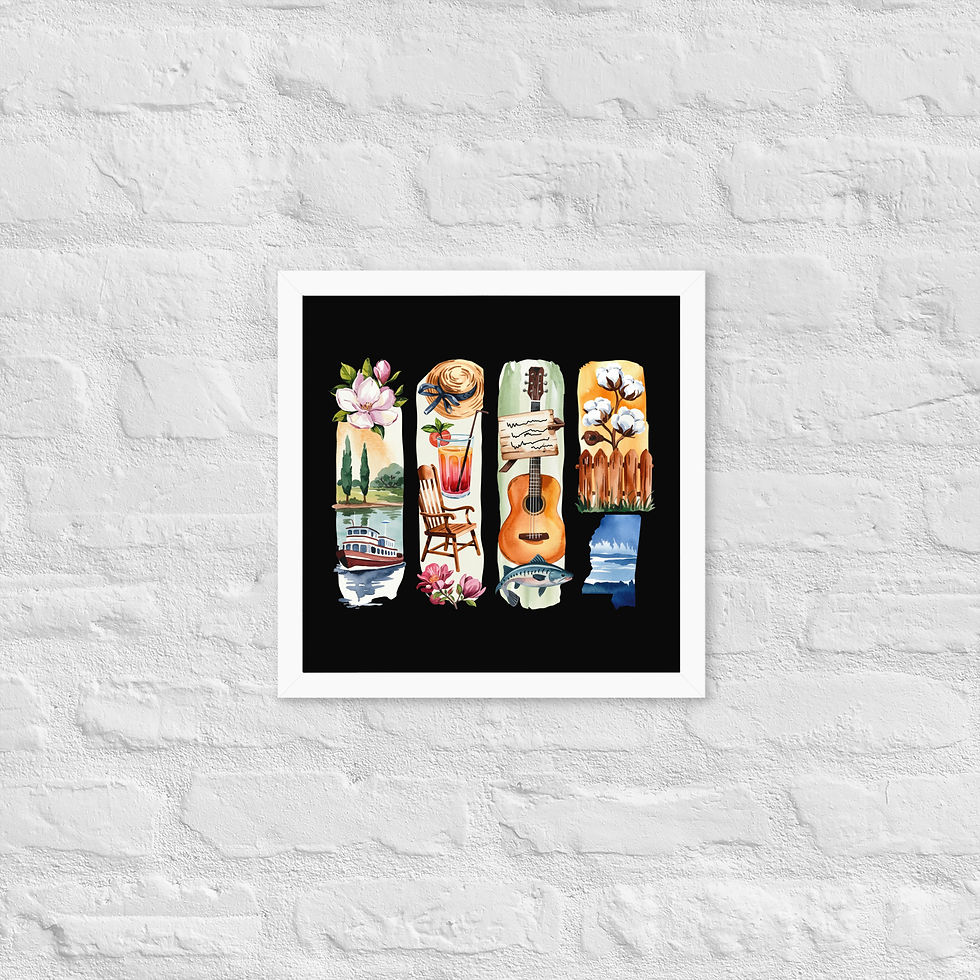 Thumbnail: Mississippi Charm - River Views, Nature & History Framed Poster
