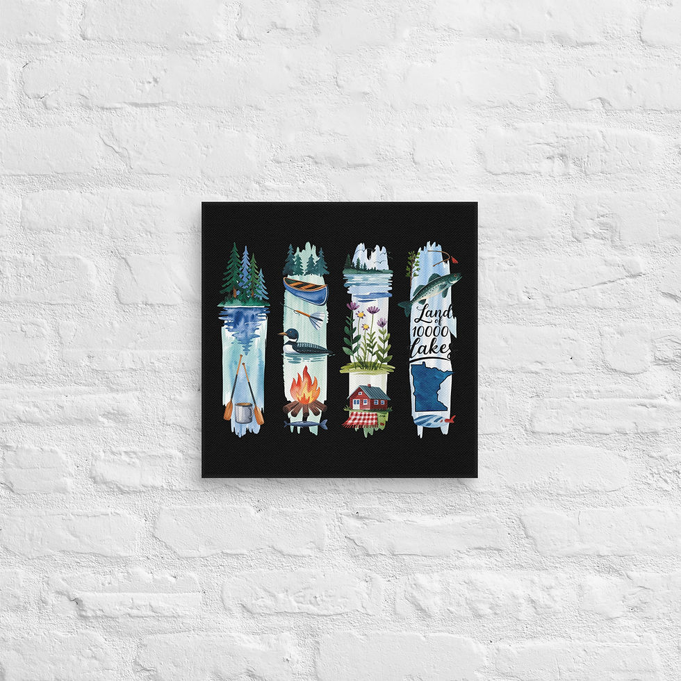 Thumbnail: Land of 10,000 Lakes - Minnesota Nature & Cabin Vibes Canvas