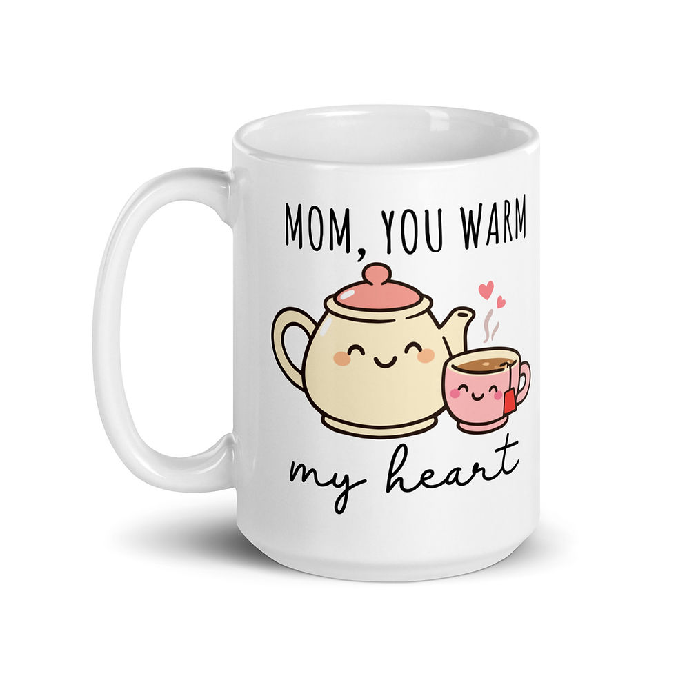 Thumbnail: Mom You Warm My Heart Mug | Kawaii Teapot Coffee Cup | Cute Mother's Day Gift