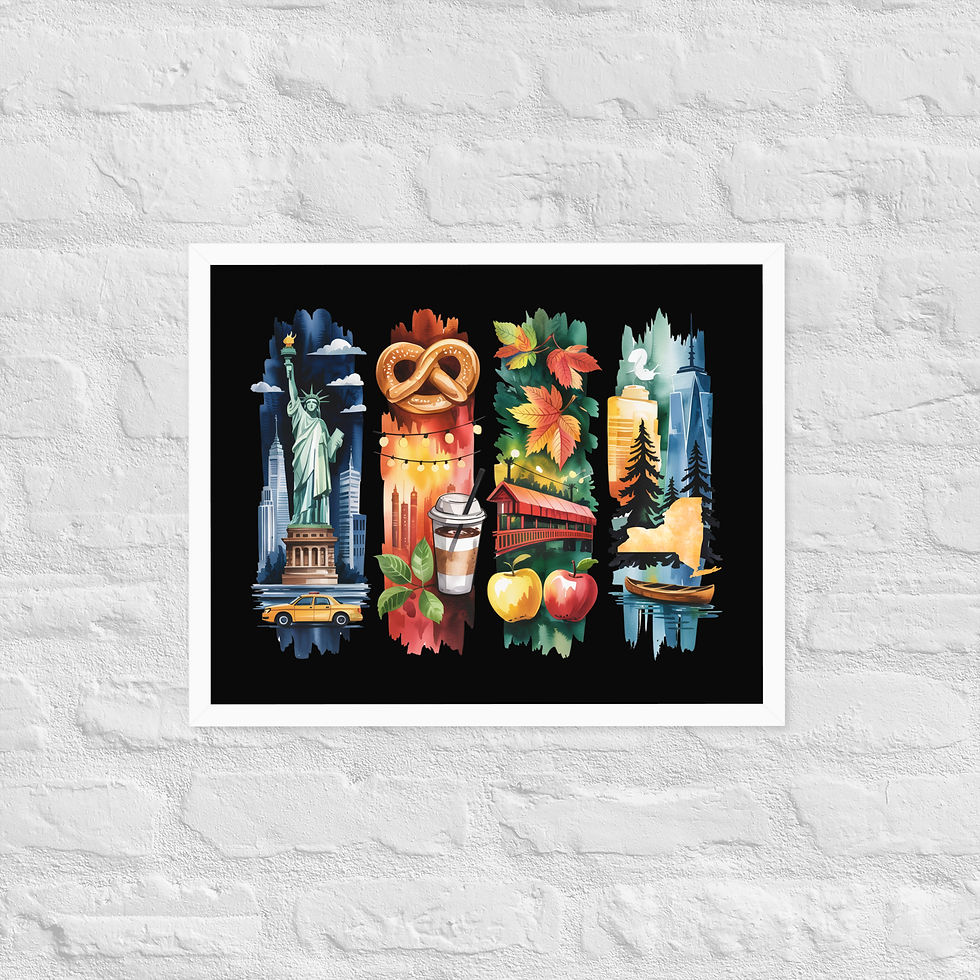 Thumbnail: New York Vibes - City Lights, Nature Trails & More Framed Poster