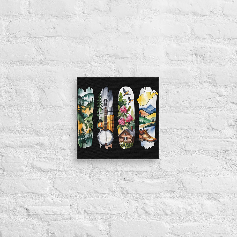 Thumbnail: West Virginia Wild - Mountains & River Brushstrokes Canvas