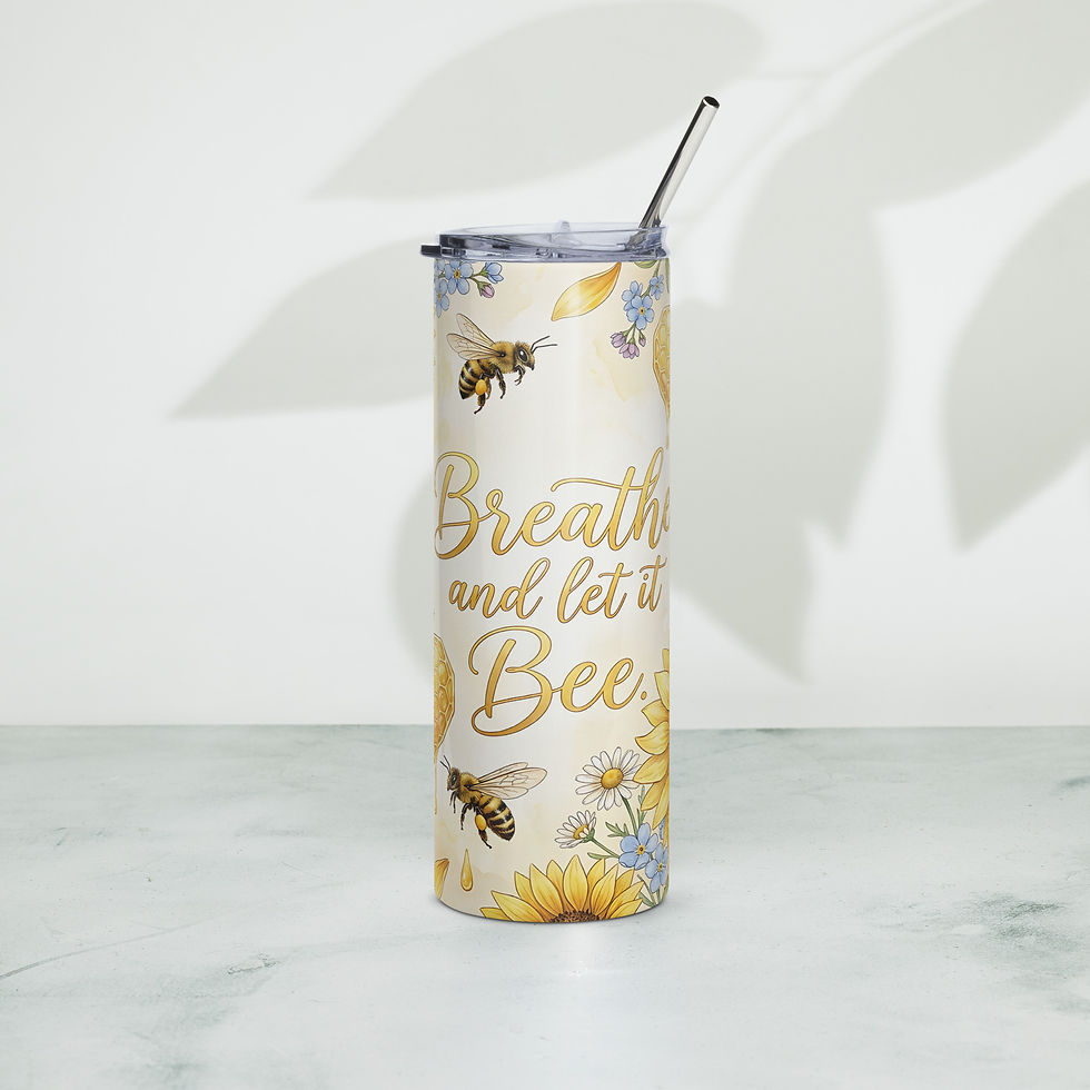 Thumbnail: Breathe Let It Bee Tumbler | Floral Sunflower Positive Affirmation