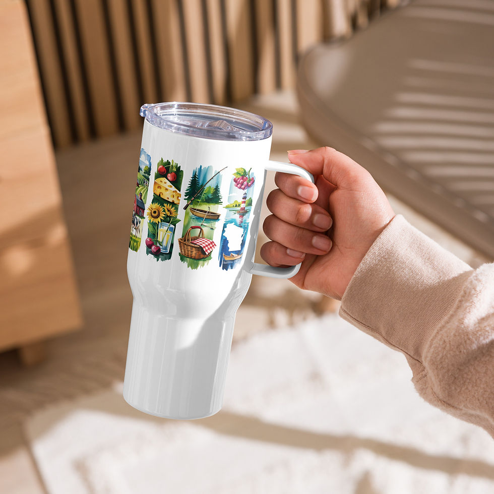 Wisconsin Life - Farms, Lakes & Outdoor Brushstrokes Travel Mug