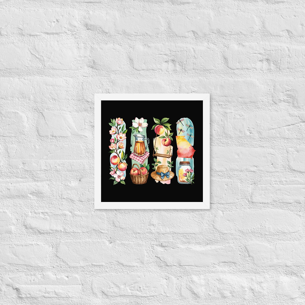 Thumbnail: Scenic Georgia - Mountains, Peaches, and Coastal Charm Framed Poster