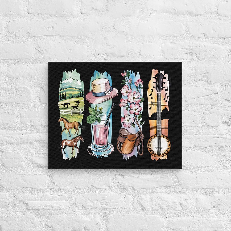 Thumbnail: Kentucky - Horse Racing, Hills, Bourbon & Bluegrass Music Canvas