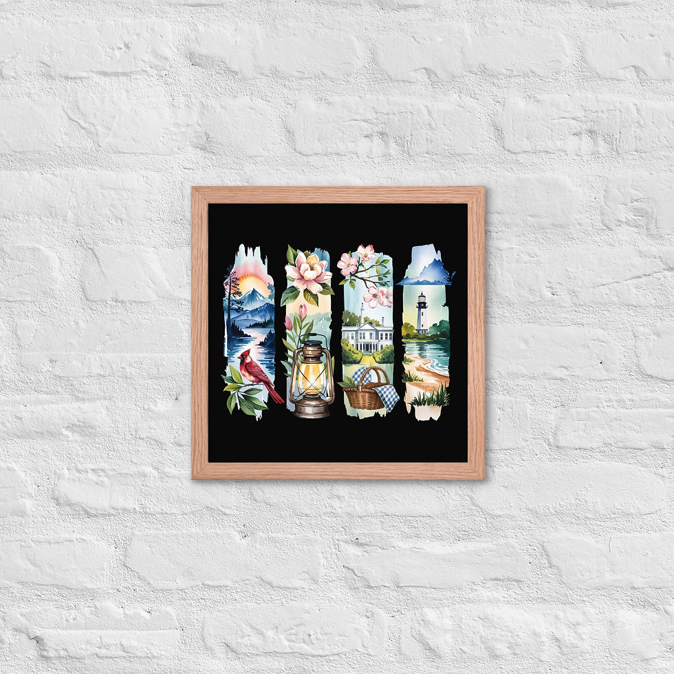 Thumbnail: Virginia Views - Nature, History & Brushstroke Beauty Framed Poster