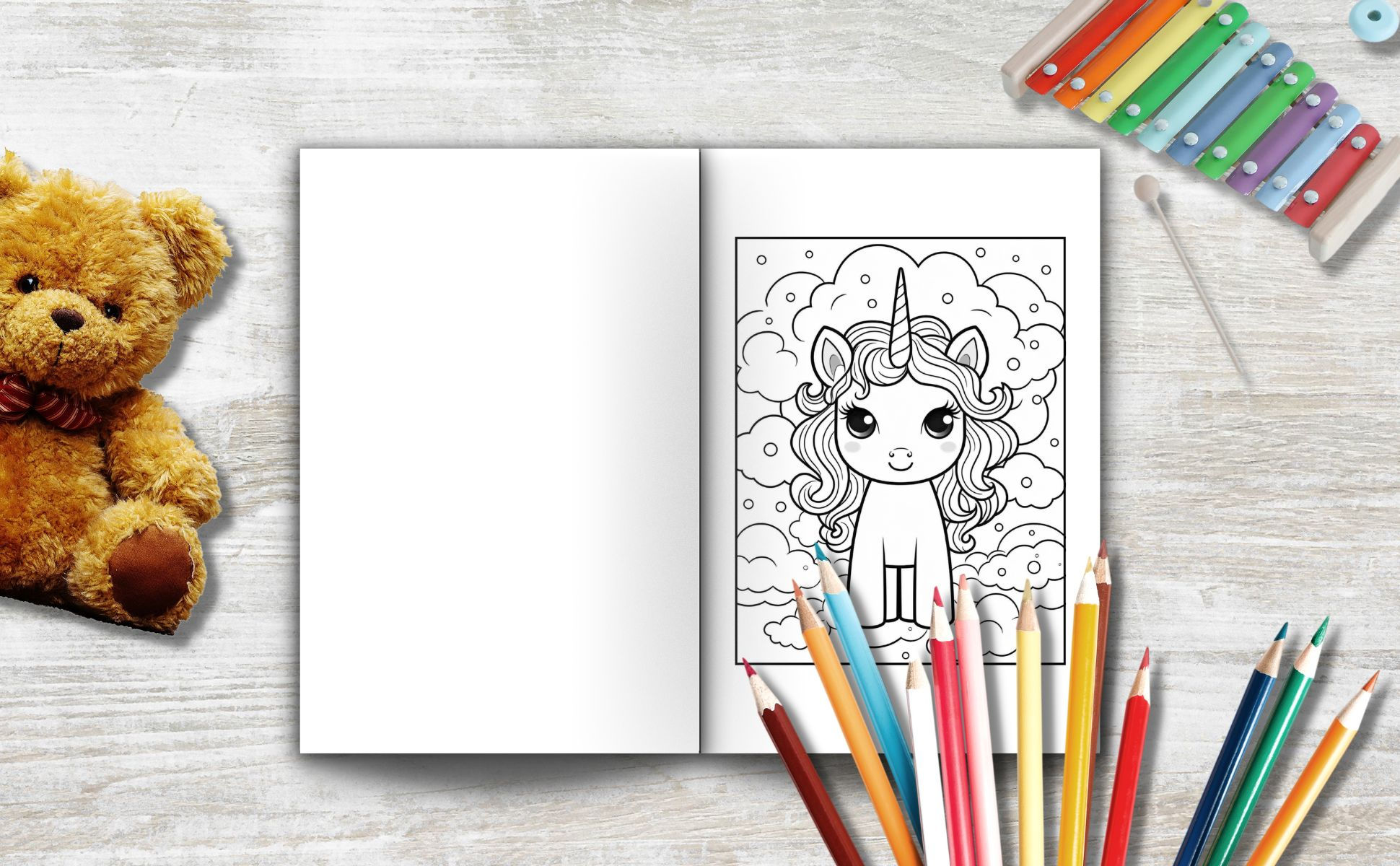 Cute And Adorable Unicorn Coloring Book for Kids Ages 4-8