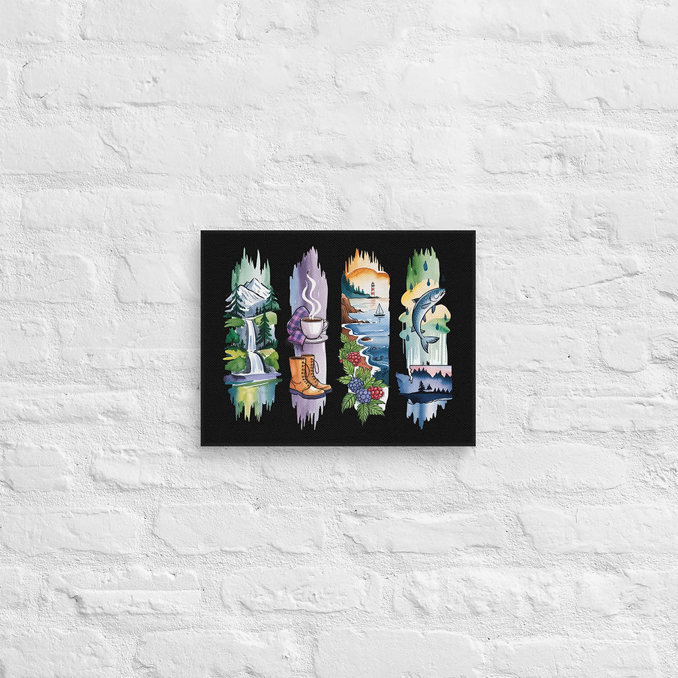 Thumbnail: Washington Adventure - Nature Mountains Brushstroke Canvas