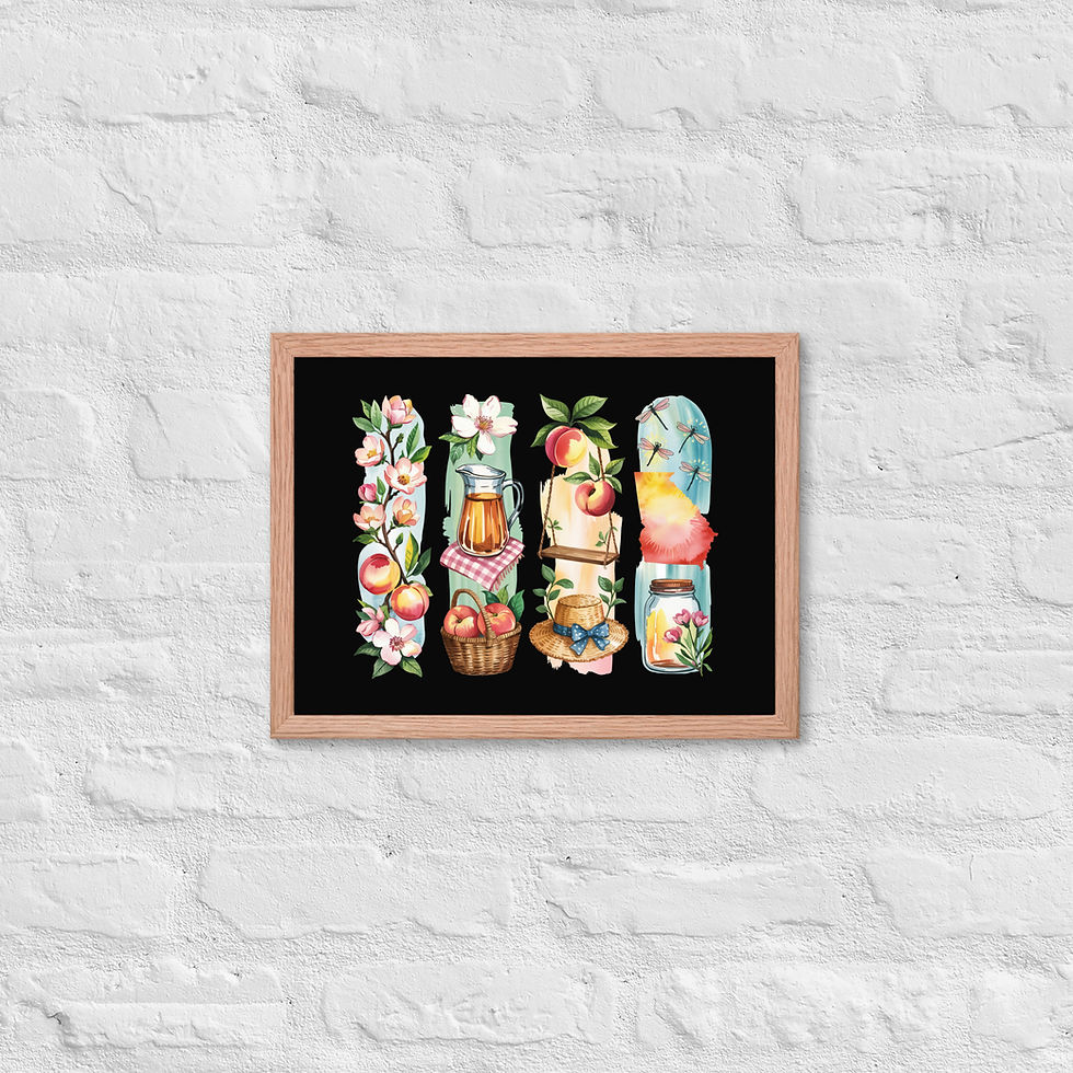 Thumbnail: Scenic Georgia - Mountains, Peaches, and Coastal Charm Framed Poster