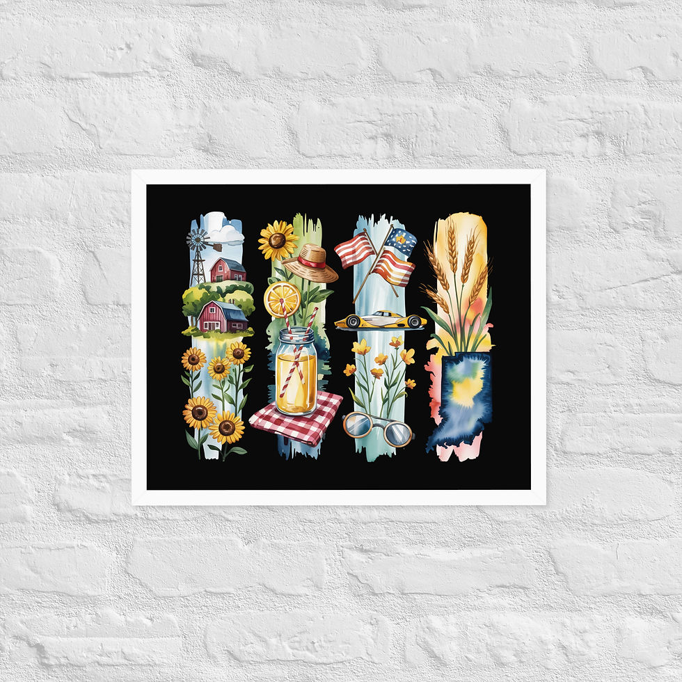 Thumbnail: Indiana - Racing Capital of the World & Farmlands Framed Poster