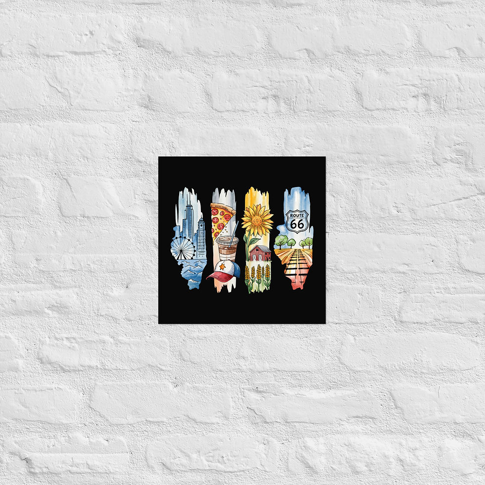 Thumbnail: Illinois Icons - Chicago, Route 66 & Heartland Views Poster