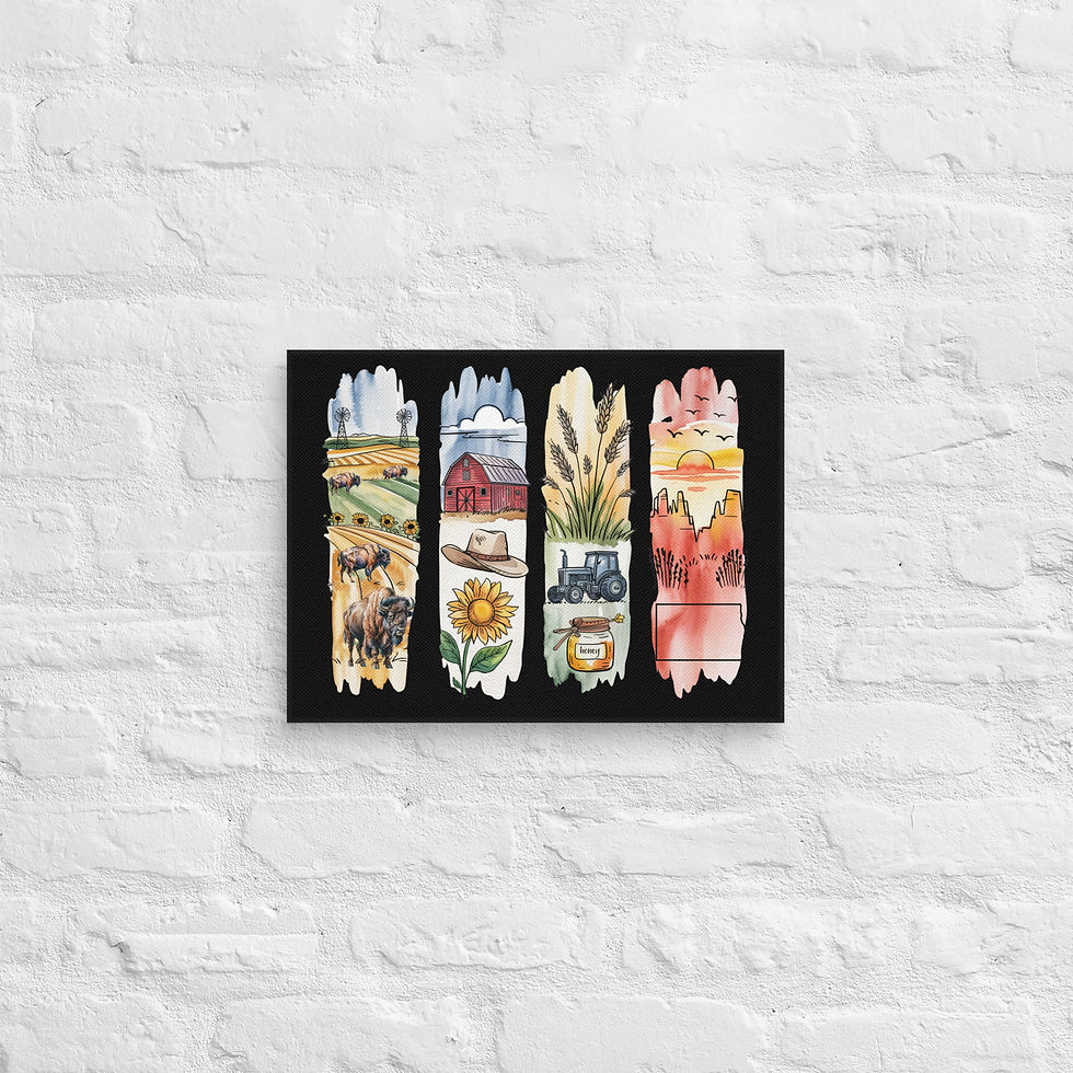 Thumbnail: North Dakota Life - Farms, Fields & Prairie Brushstrokes Canvas