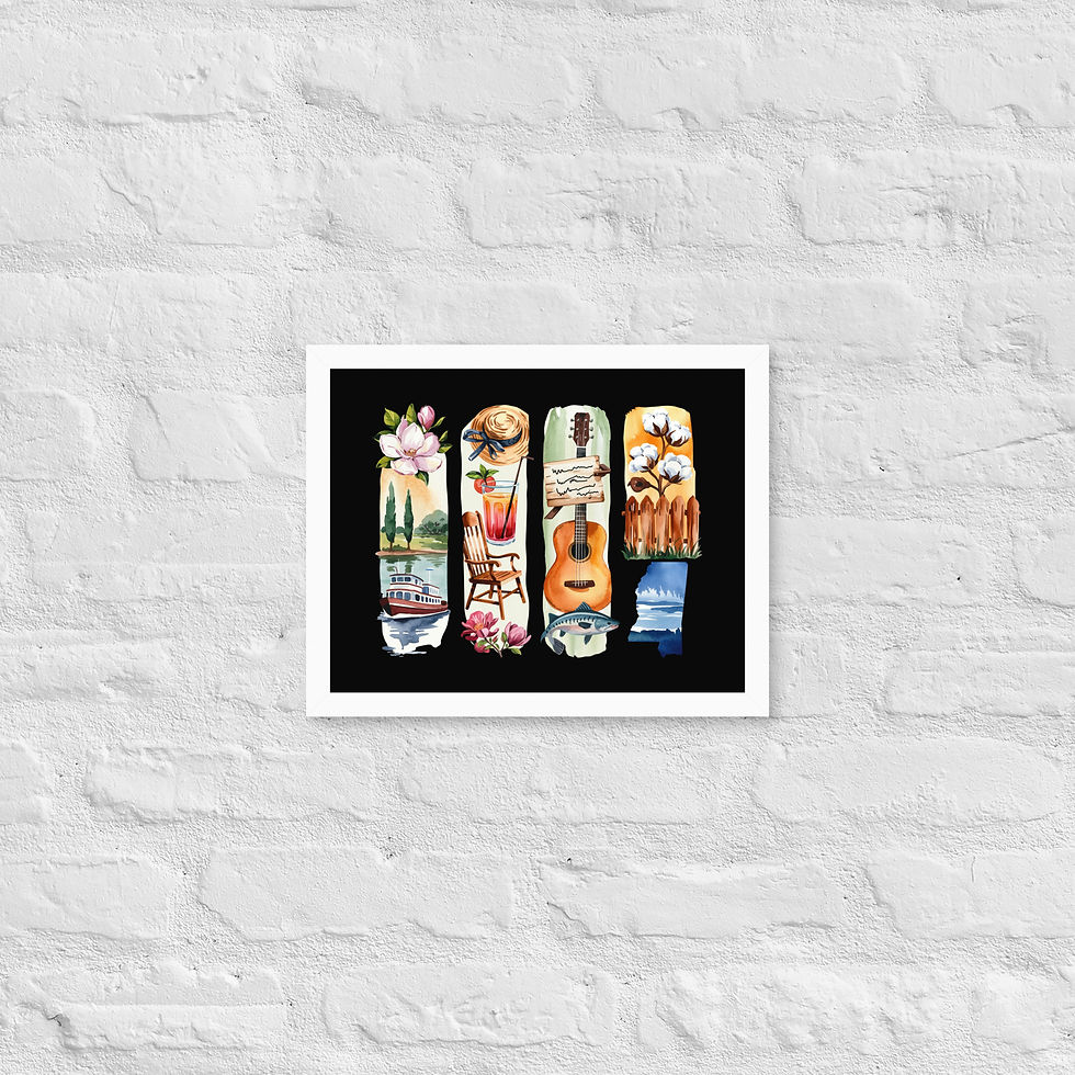 Thumbnail: Mississippi Charm - River Views, Nature & History Framed Poster