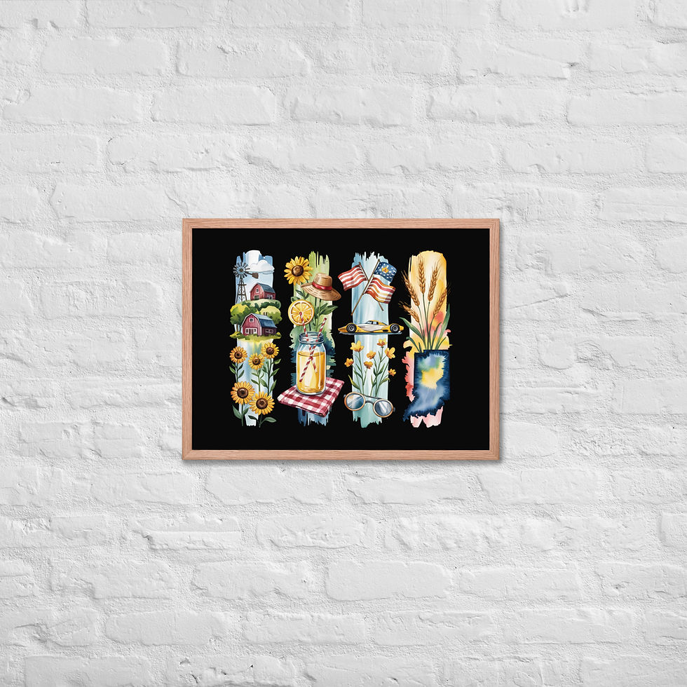 Thumbnail: Indiana - Racing Capital of the World & Farmlands Framed Poster