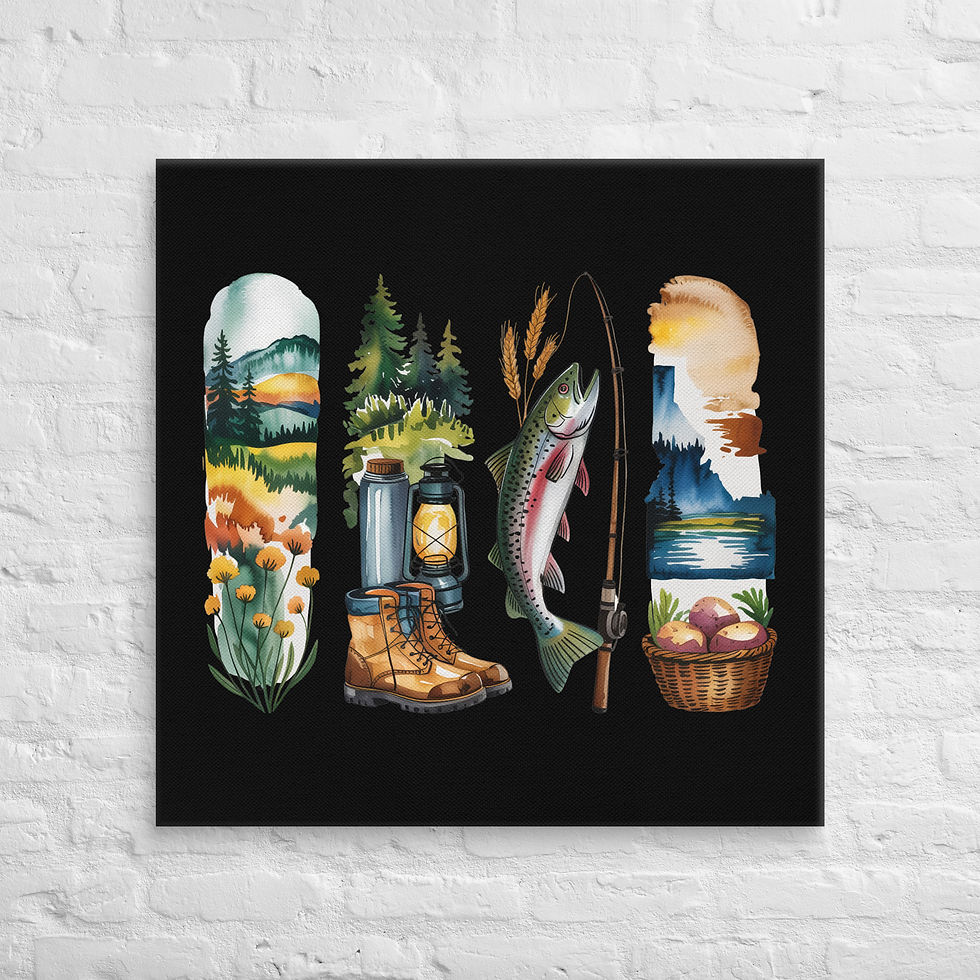 Thumbnail: Idaho Adventure - Mountains, Forests, Camping & Fishing Canvas