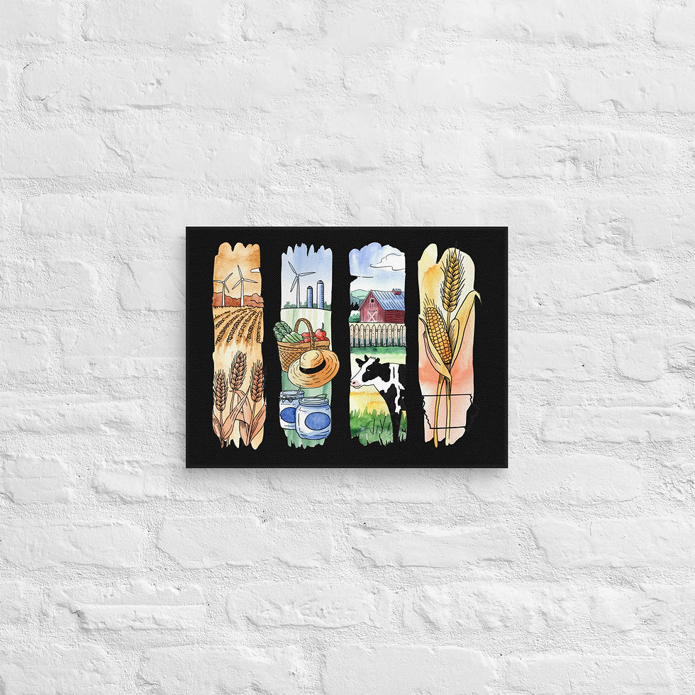 Thumbnail: Iowa Brushstrokes - Farms, Cornfields & Heartland Vibes Canvas