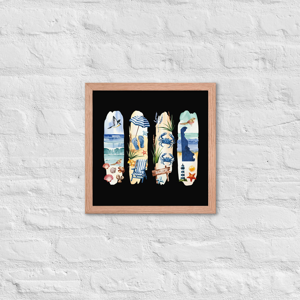 Thumbnail: Delaware - First State, Beaches, Boats & Historic Roots Framed Poster