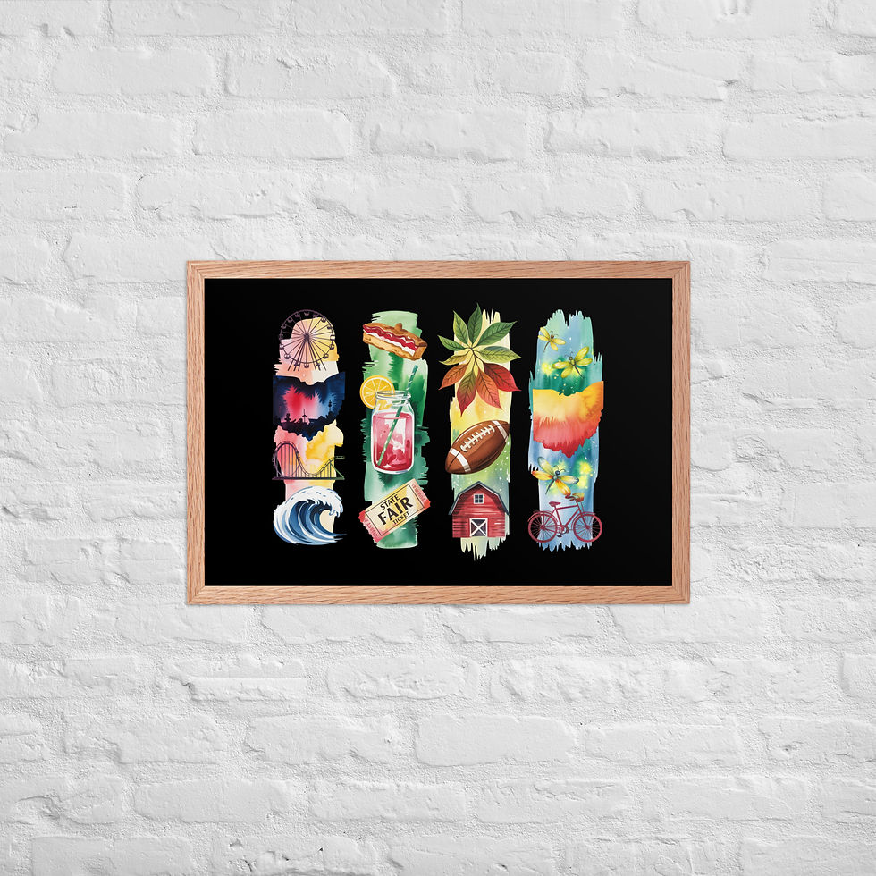 Thumbnail: Ohio Pride - Nature, Football & Heartland Vibes Framed Poster