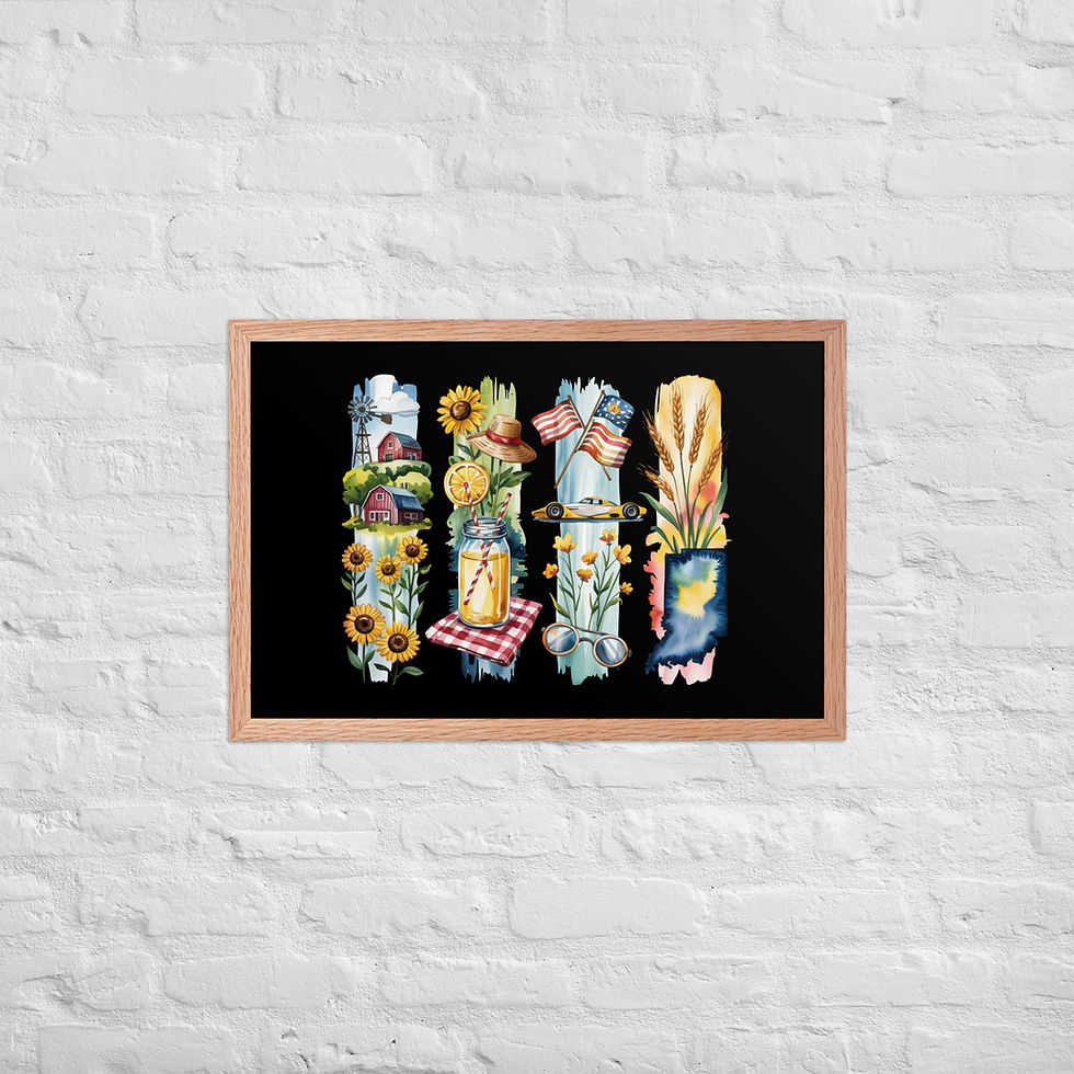 Thumbnail: Indiana - Racing Capital of the World & Farmlands Framed Poster