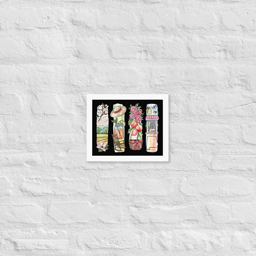 Thumbnail: Alabama State Pride - Southern Farm Life Brushstroke Framed Poster