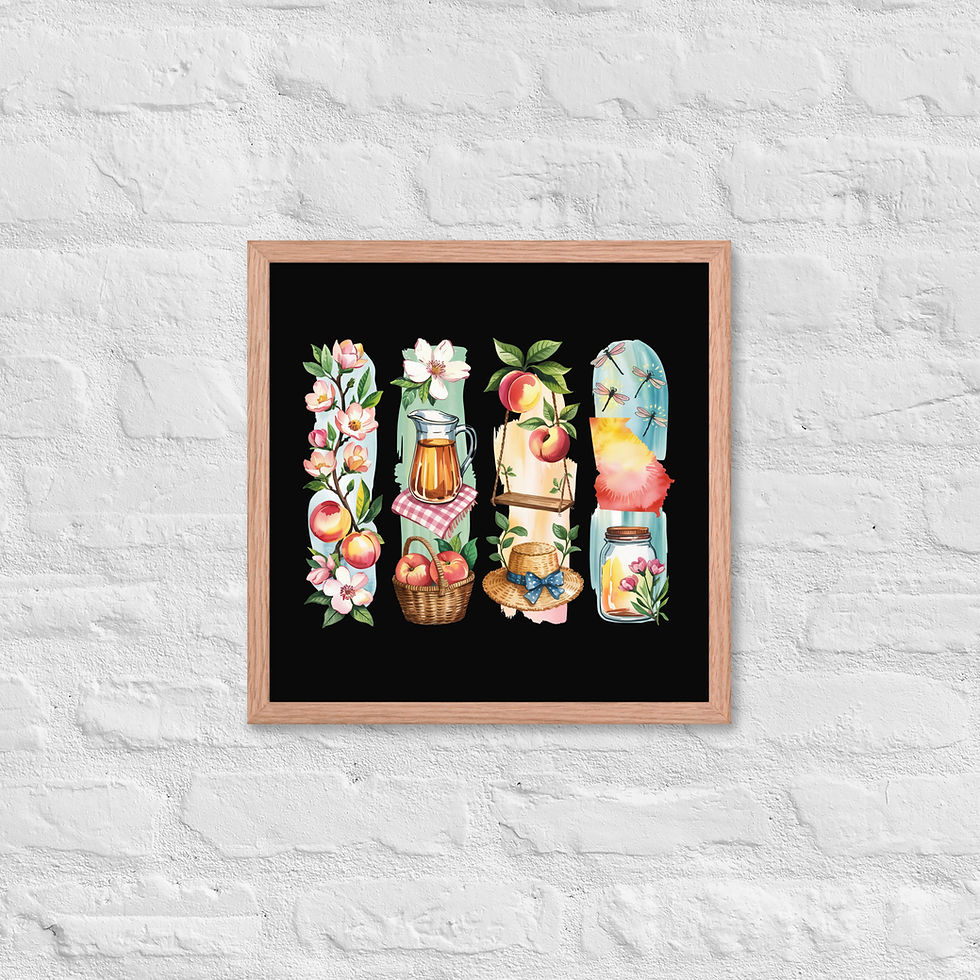 Thumbnail: Scenic Georgia - Mountains, Peaches, and Coastal Charm Framed Poster