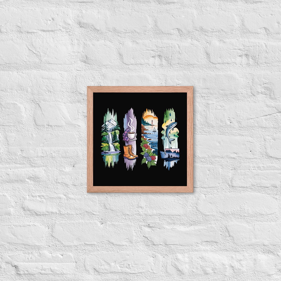 Thumbnail: Washington Adventure - Nature Mountains Brushstroke Framed Poster