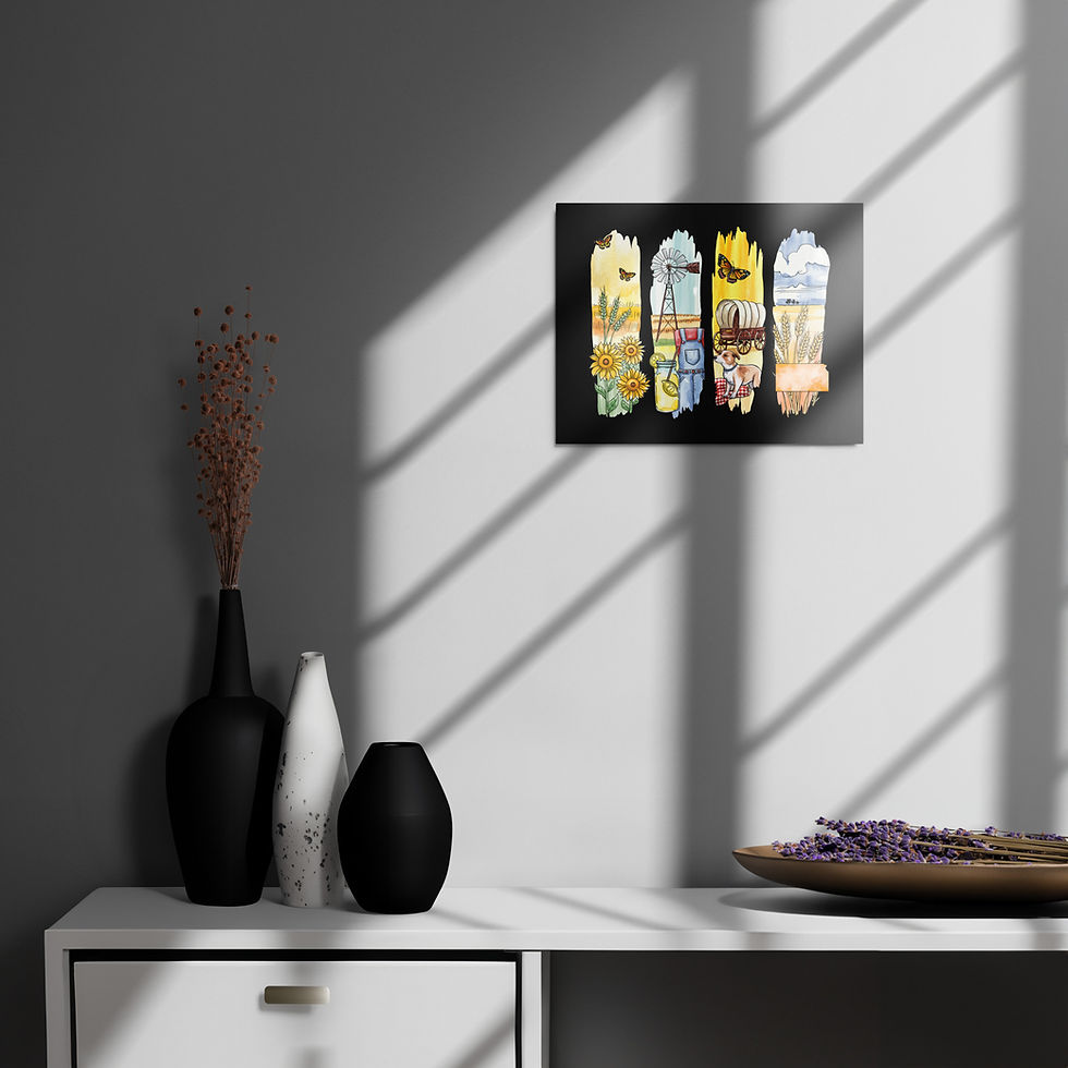 Thumbnail: Kansas - Sunflower State, Wheat & Prairie Life Metal Prints