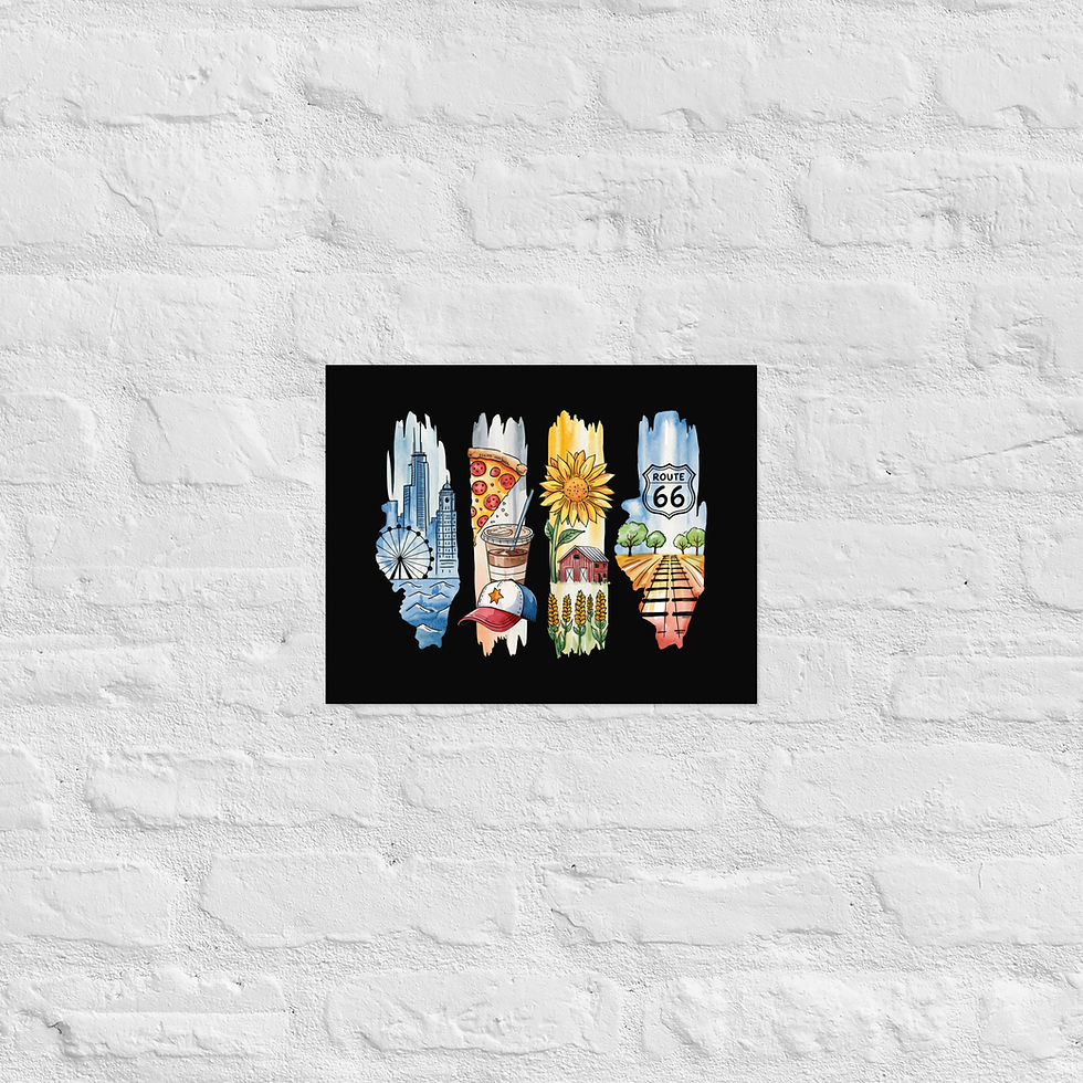 Thumbnail: Illinois Icons - Chicago, Route 66 & Heartland Views Poster
