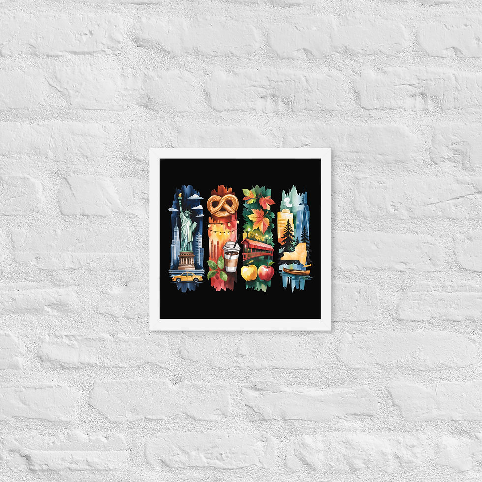 Thumbnail: New York Vibes - City Lights, Nature Trails & More Framed Poster