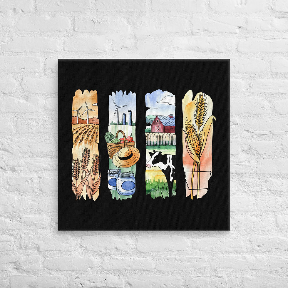 Thumbnail: Iowa Brushstrokes - Farms, Cornfields & Heartland Vibes Canvas