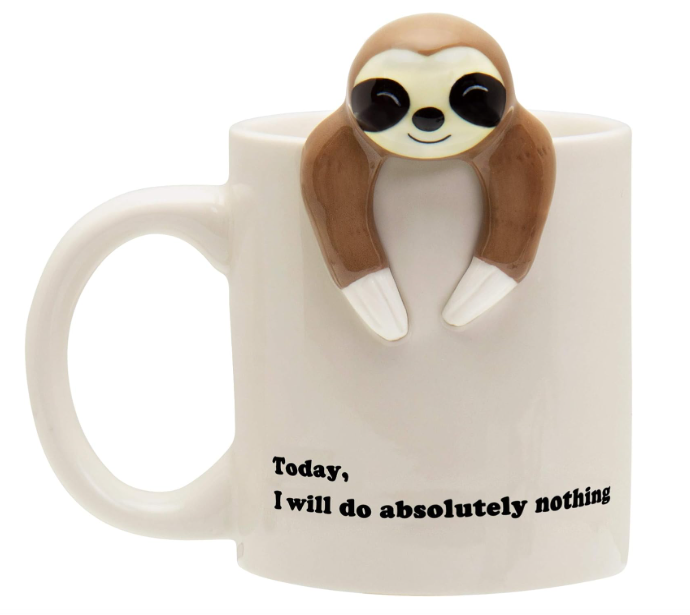 “Today I Will Do Absolutely Nothing” - Funny Sloth Coffee Mug (Amazon Decodyne)