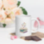 Aesthetic Book Stack with Butterflies for Book Lovers Coffee Mug