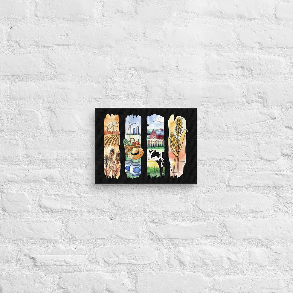 Thumbnail: Iowa Brushstrokes - Farms, Cornfields & Heartland Vibes Canvas