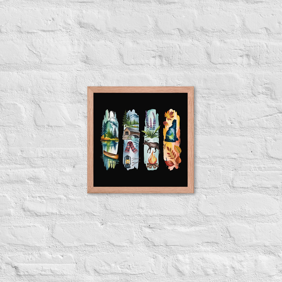 Thumbnail: New Hampshire Vibes - Lakes, Forests Trails & Scenic Beauty Framed Poster