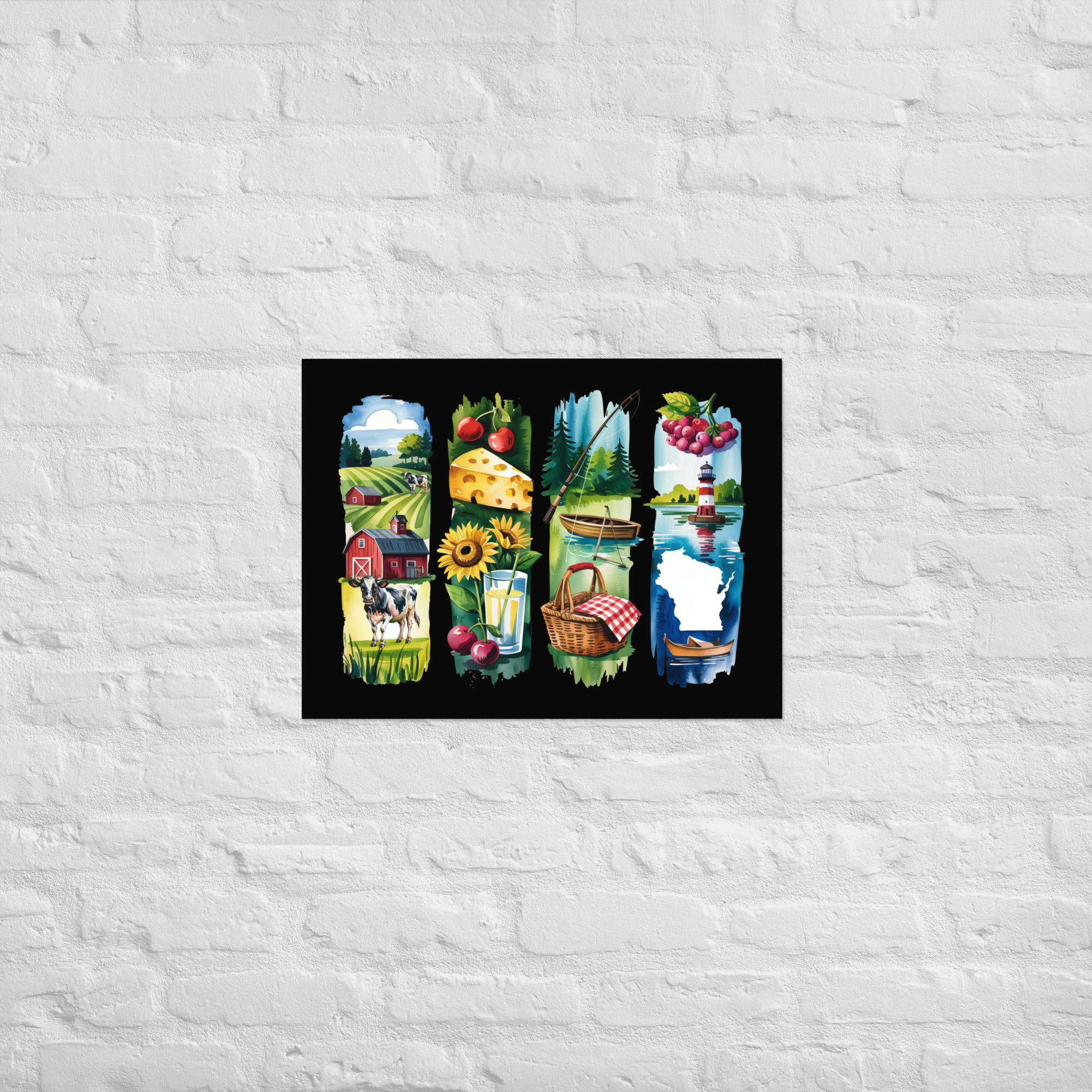 Wisconsin Life - Farms, Lakes & Outdoor Brushstrokes Poster