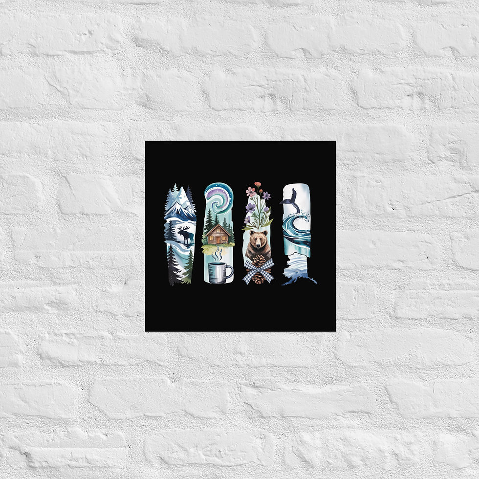 Thumbnail: Alaska - Glaciers, Wildlife, Forests & Northern Lights Poster