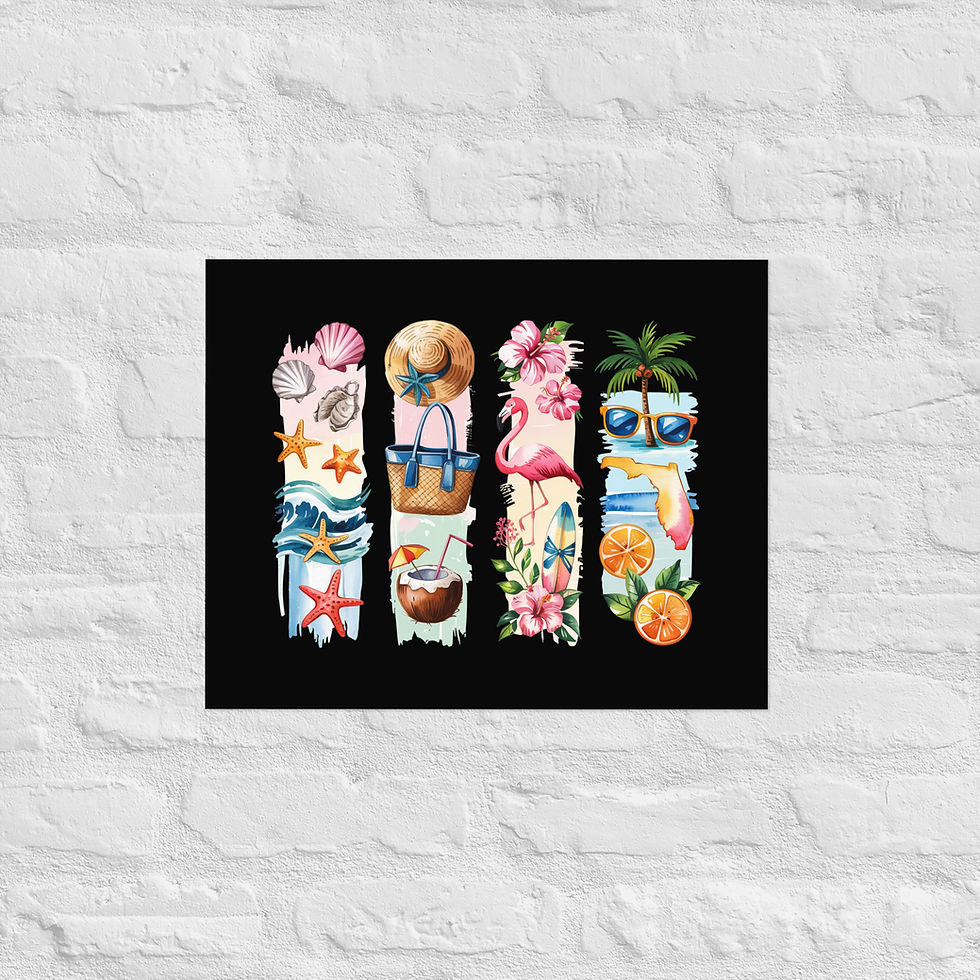 Thumbnail: Florida - Sunshine State, Beach, Palm Trees & Ocean Poster