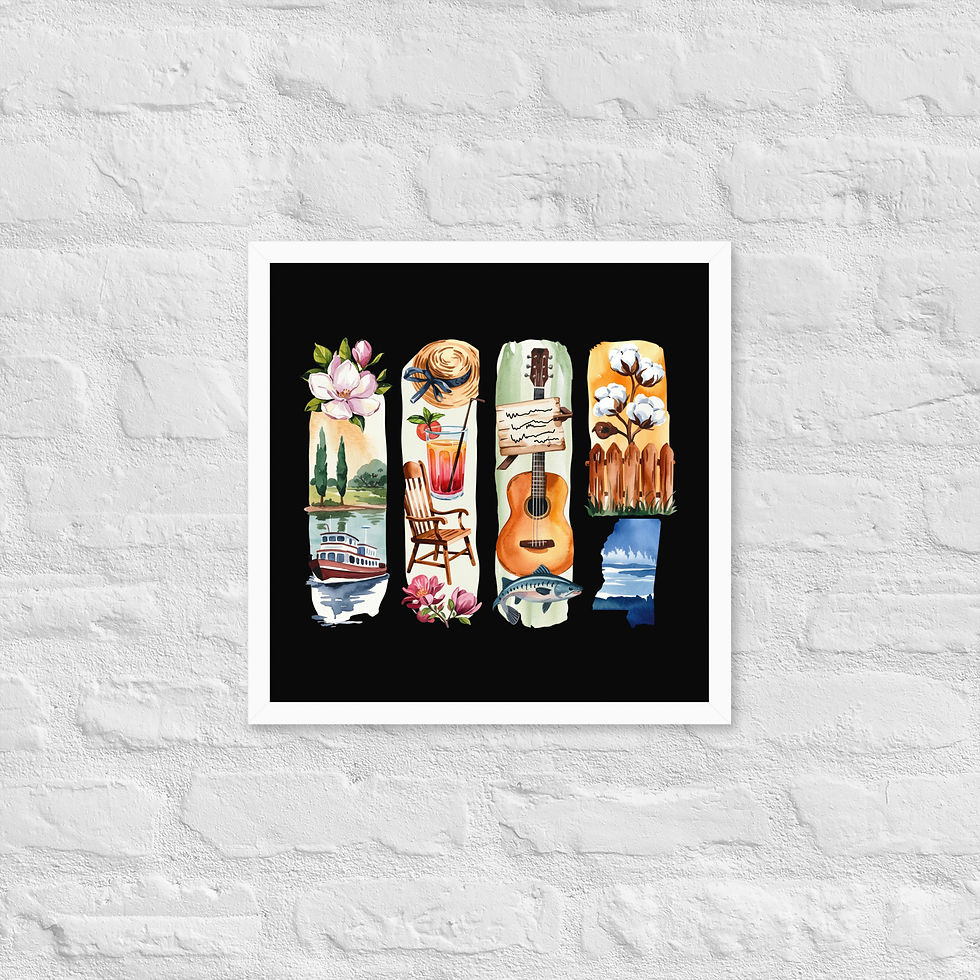 Thumbnail: Mississippi Charm - River Views, Nature & History Framed Poster