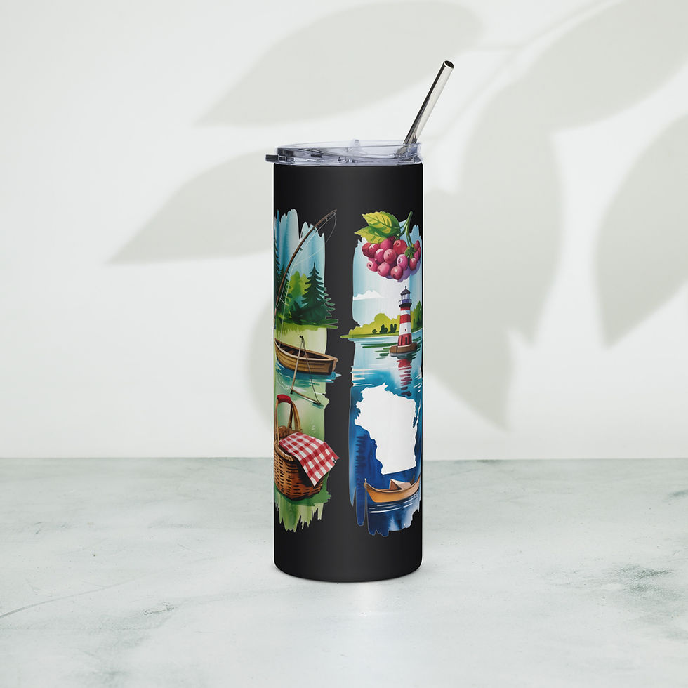 Thumbnail: Wisconsin Life - Farms, Lakes & Outdoor Brushstrokes Stainless Steel Tumbler