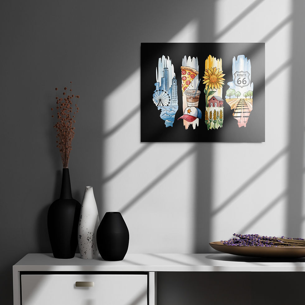 Thumbnail: Illinois Icons - Chicago, Route 66 & Heartland Views Metal Prints