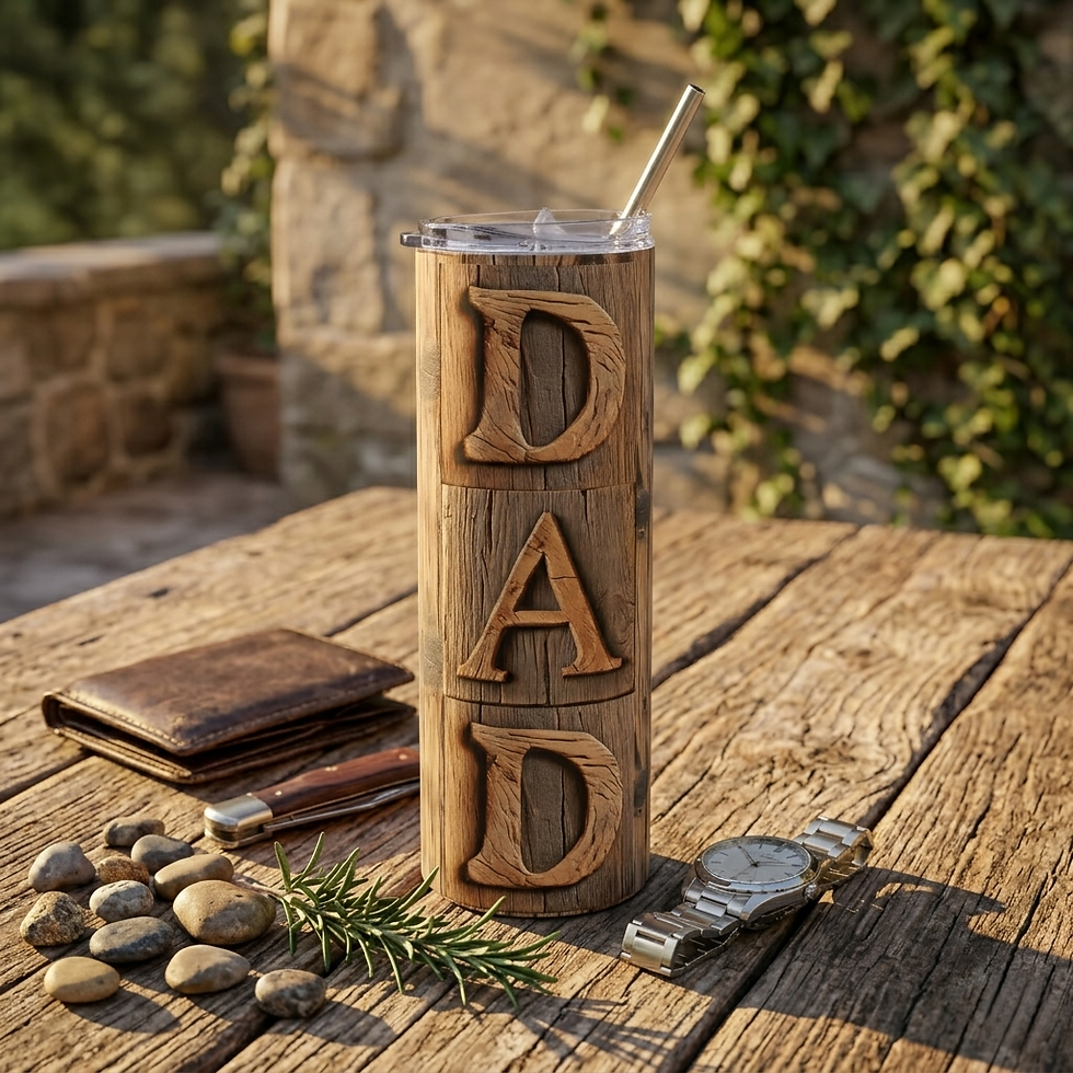 Rustic Wood DAD Vintage Stainless Steel Tumbler | Father's Day Gift