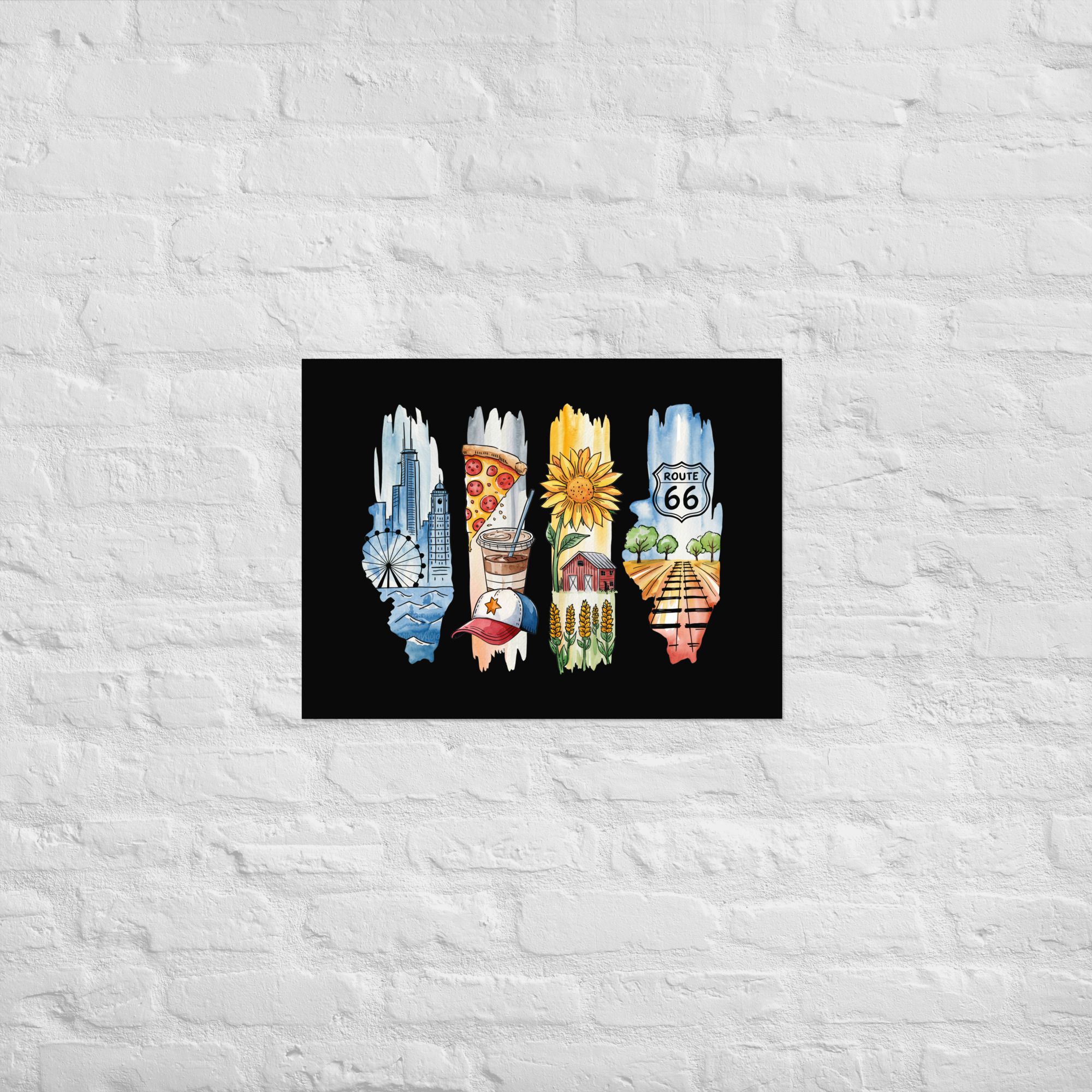 Illinois Icons - Chicago, Route 66 & Heartland Views Poster