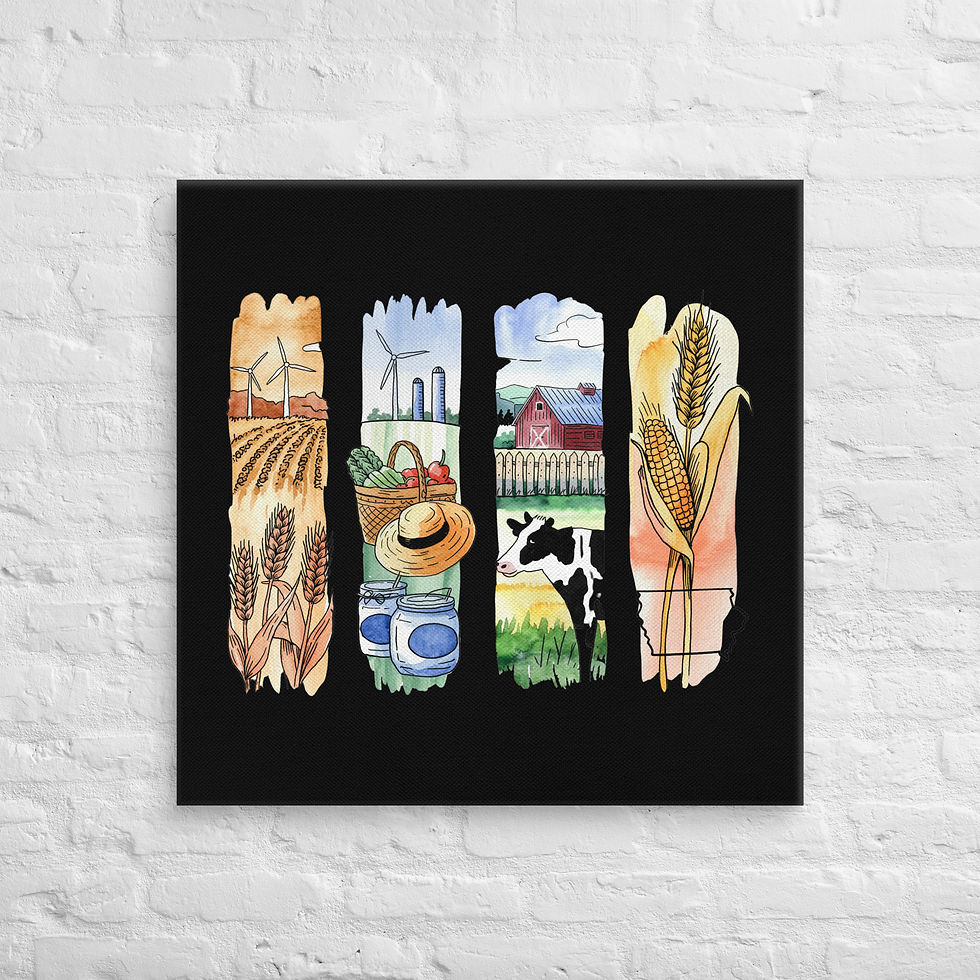 Thumbnail: Iowa Brushstrokes - Farms, Cornfields & Heartland Vibes Canvas