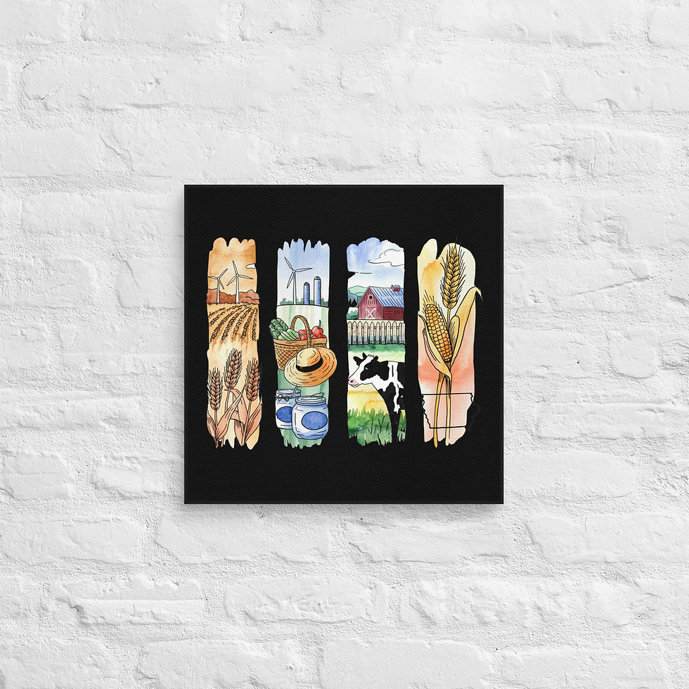 Thumbnail: Iowa Brushstrokes - Farms, Cornfields & Heartland Vibes Canvas