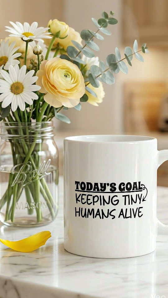 Thumbnail: Today's Goal Keeping Tiny Humans Alive | Funny Quote Mug | Mother's Day Gift