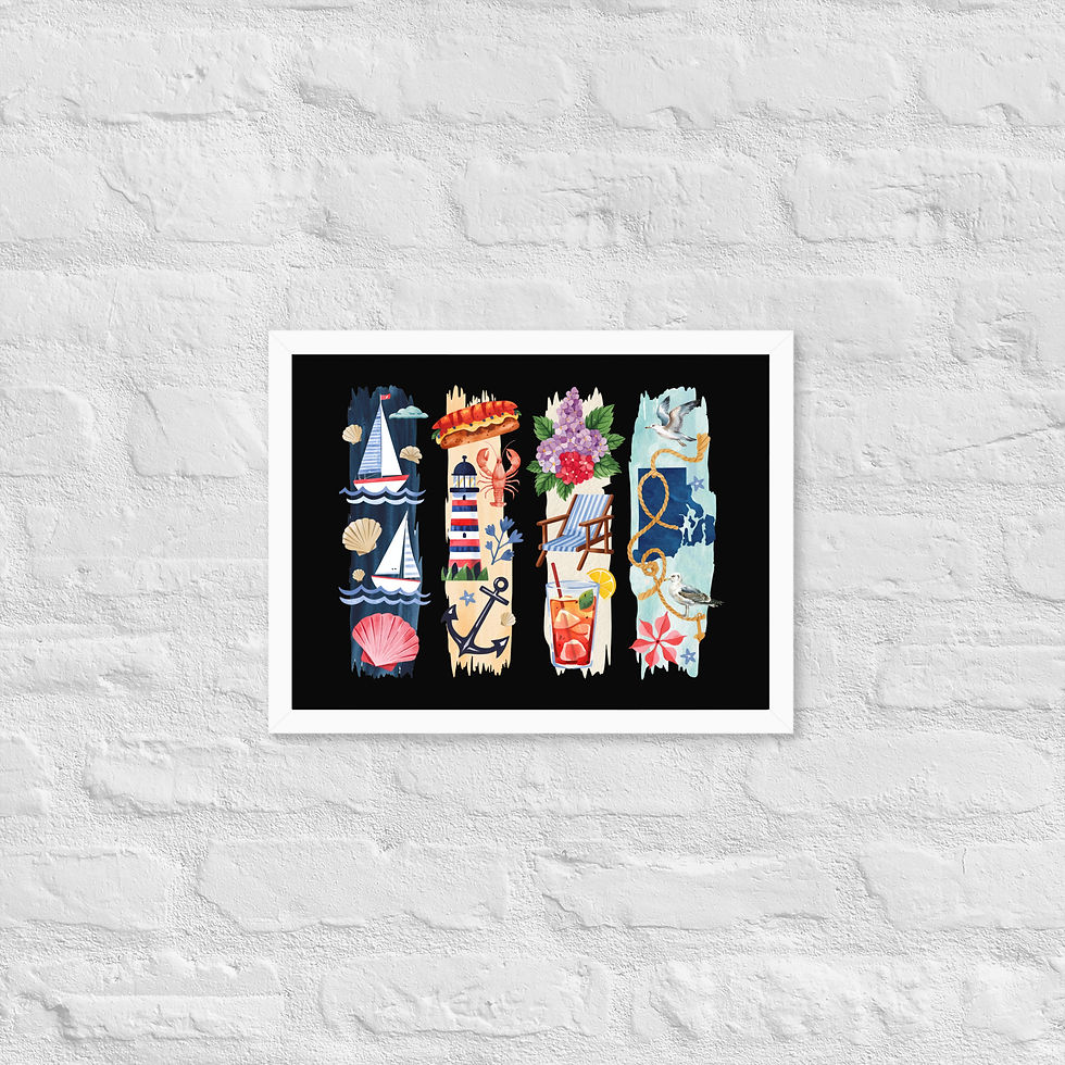 Thumbnail: Rhode Island Vibes - Coast, Sailing & Historic Charm Framed Poster