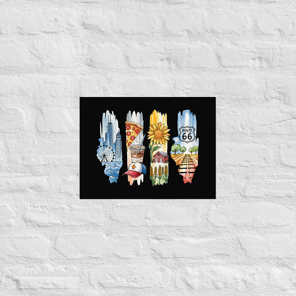 Thumbnail: Illinois Icons - Chicago, Route 66 & Heartland Views Poster